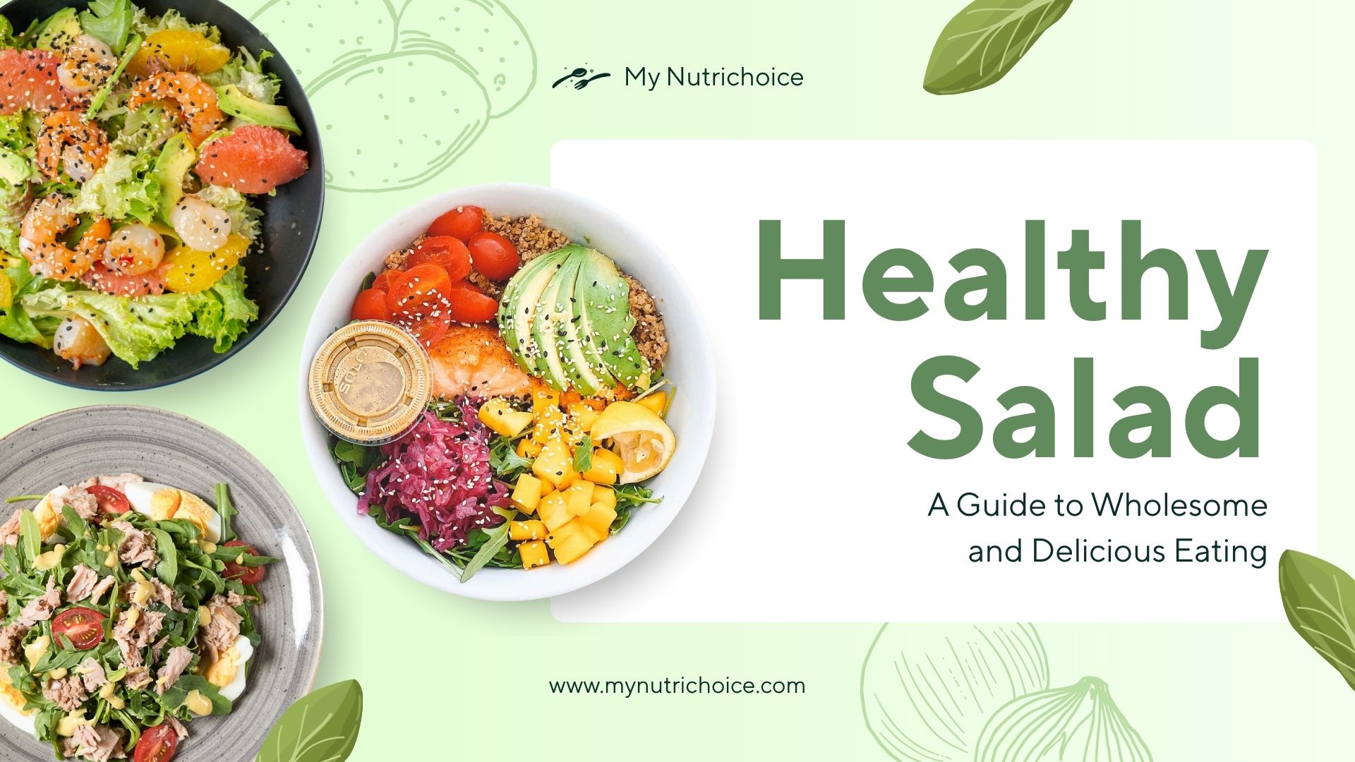 Green Gradient Modern Playful Cute Leaves Vegetable Illustrative Food Healthy Salad Presentation